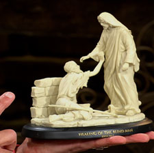 Jesus Healing the Blind Man Statue