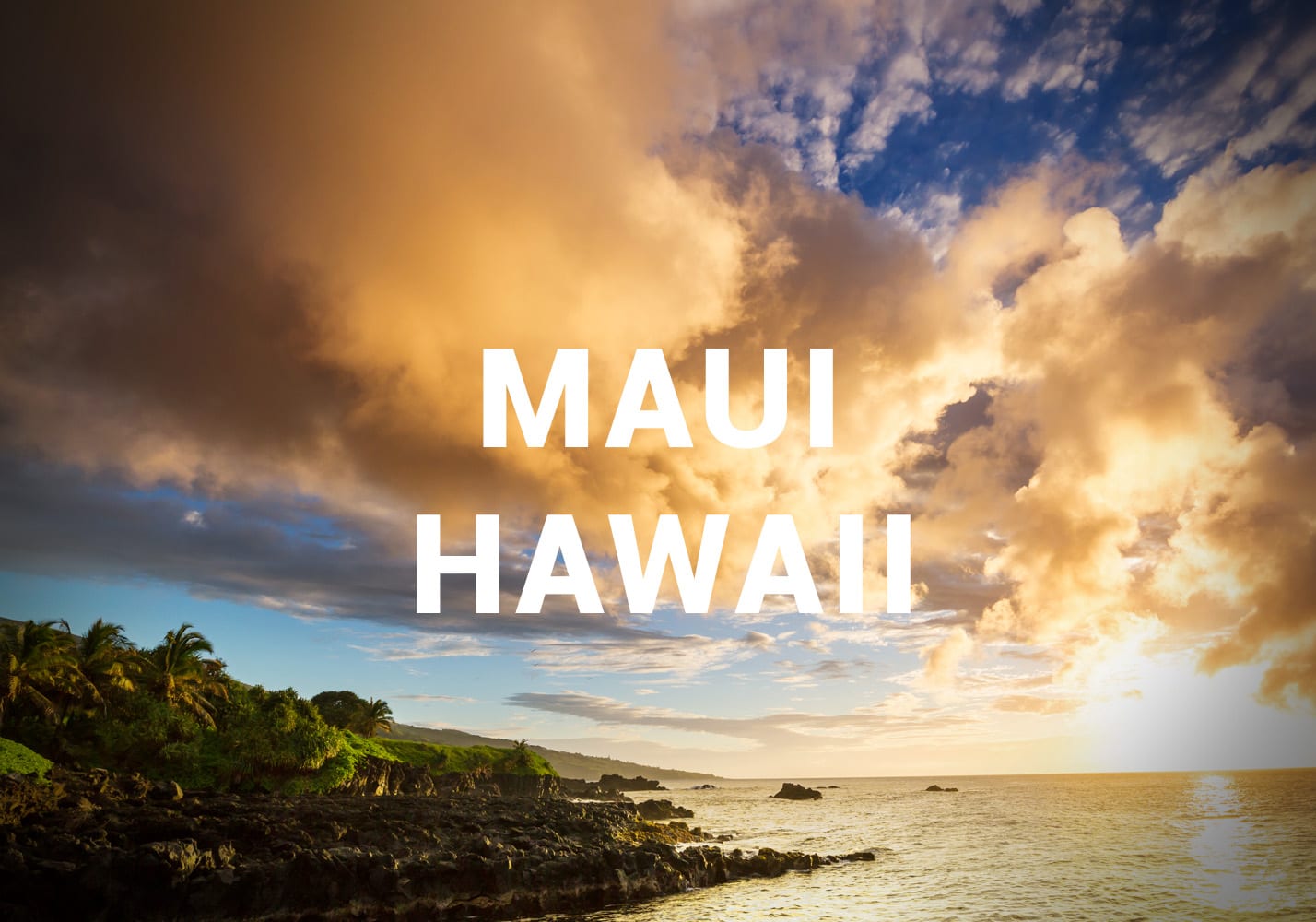 evening sky on maui beach hawaii