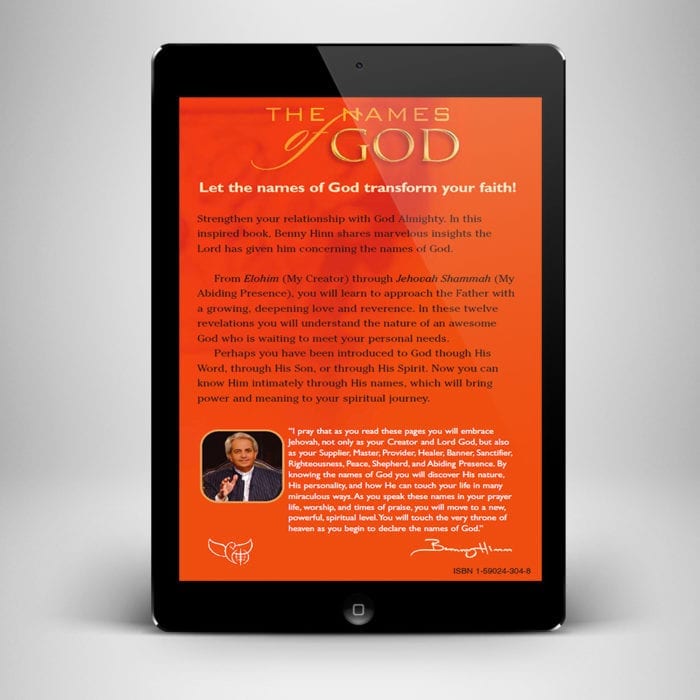 The Names of God eBook - back cover - Benny Hinn Ministries