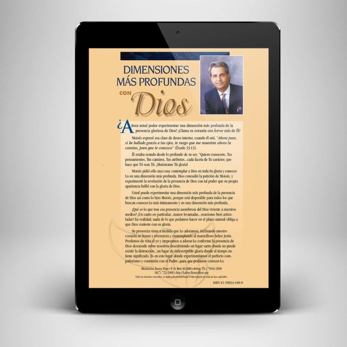 Dimensiones Más Profundas Con Dios eBook - Back Cover - Benny Hinn Ministries