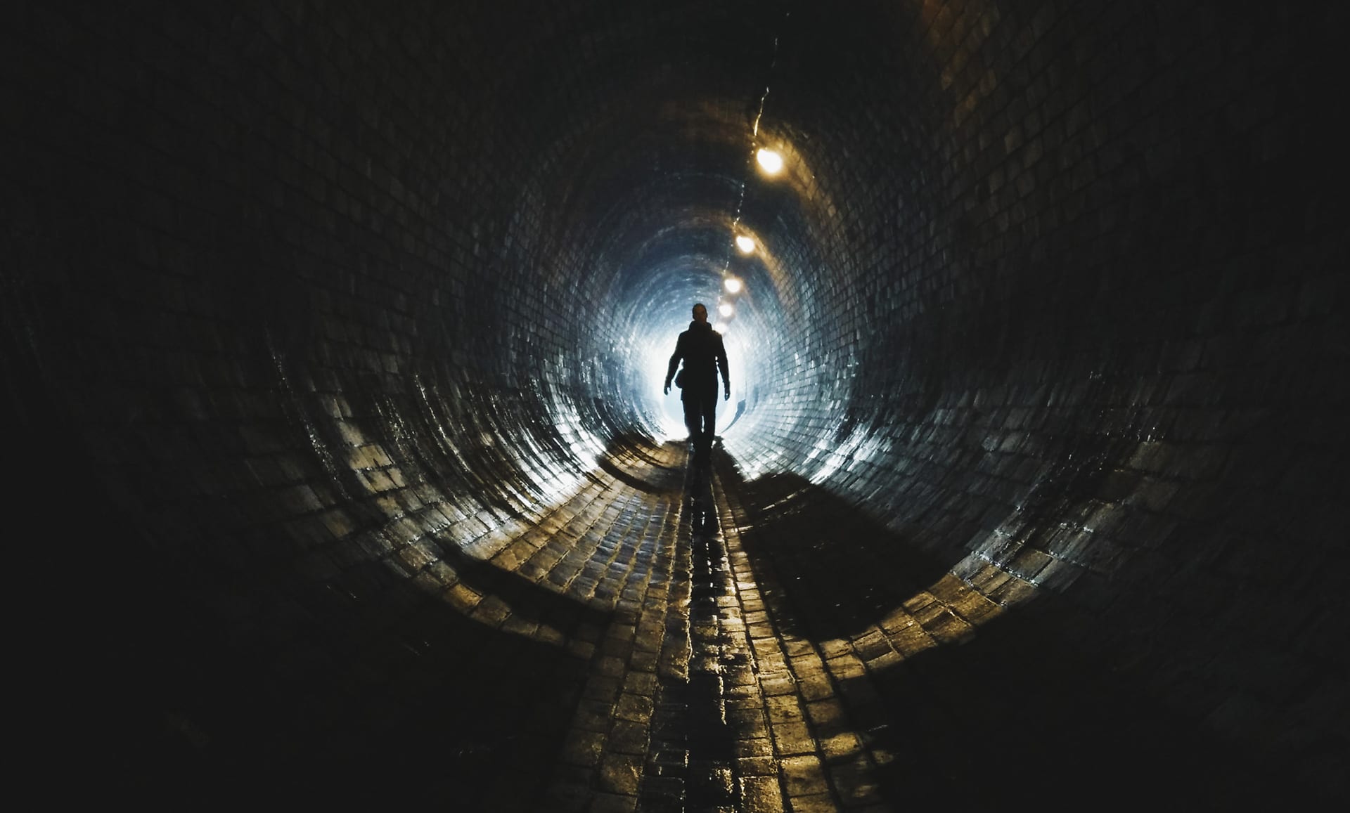 Walking out of tunnel