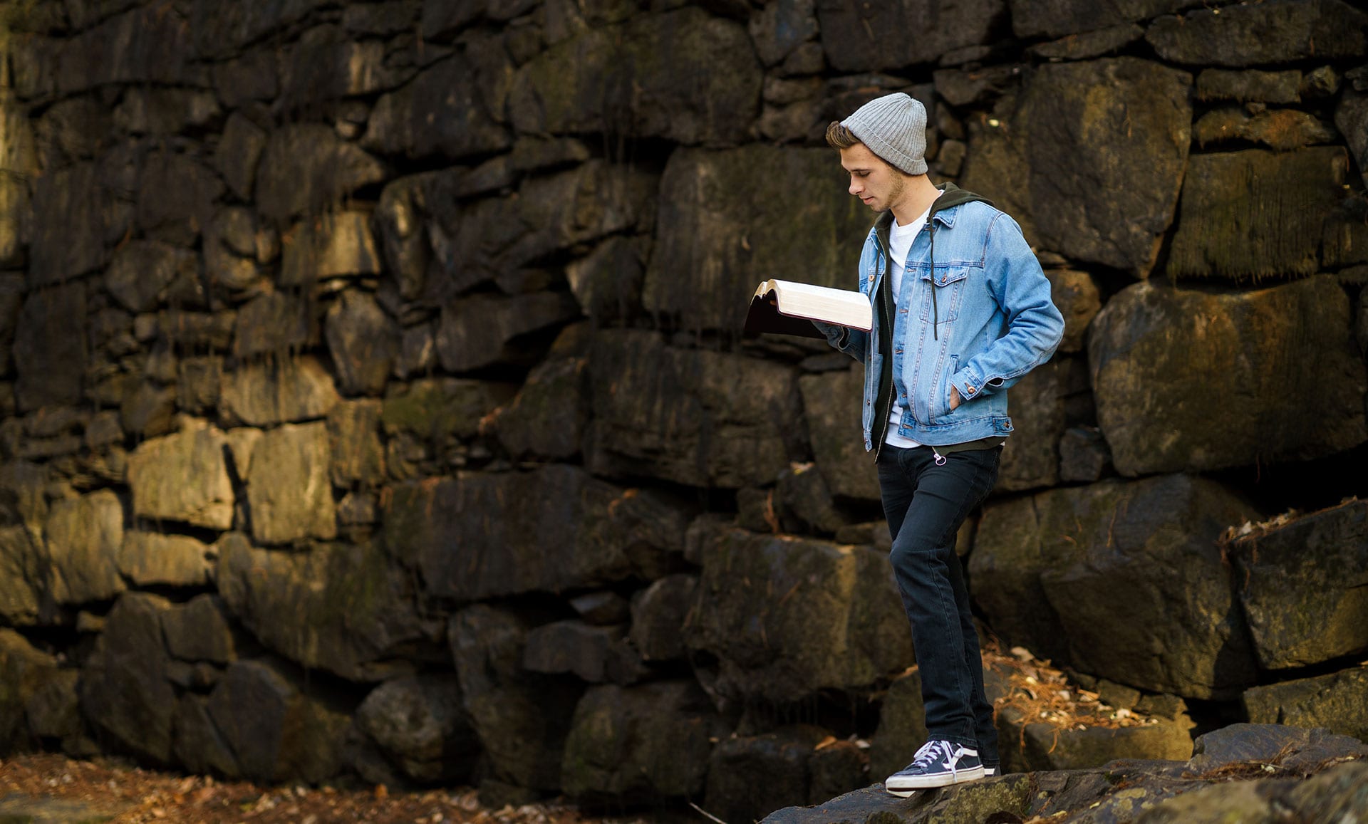 man reading bible