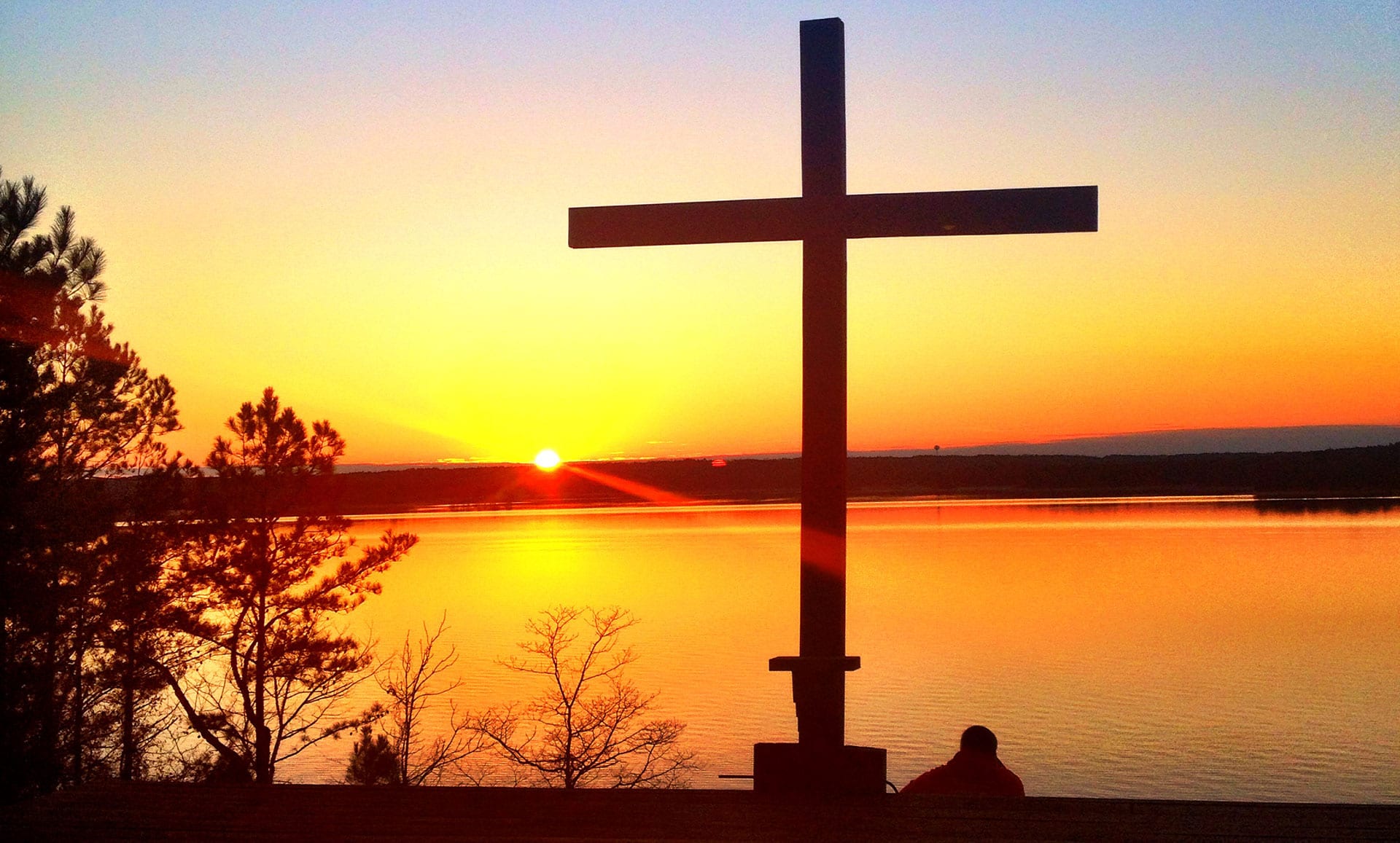 cross at sunrise