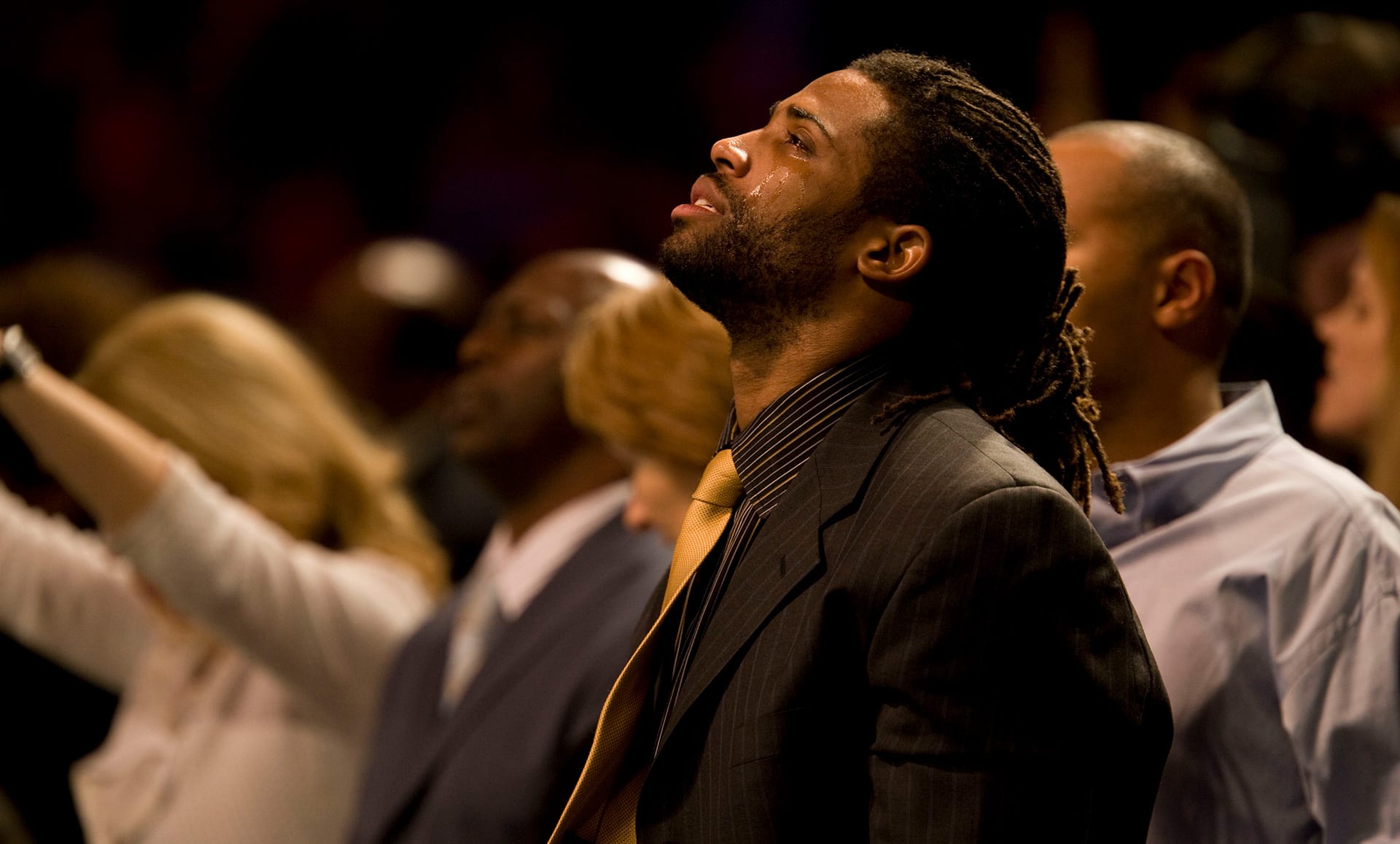 Man crying in prayer