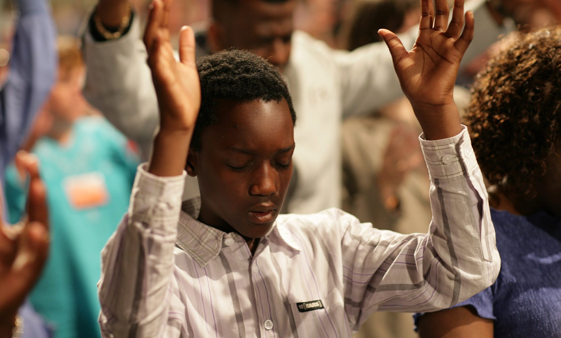 Young man worshiping